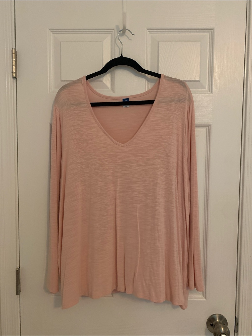 Old Navy Light Peach V-Neck Long Sleeve Top